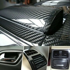 8D Auto Accessories Glossy Carbon Fiber Vinyl Film Car Interior Wrap Stickers US