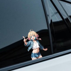 Anime FUTA Car Stickers Creative Decals A,5.1” | Fury Tank Cap Decal, Racing, C