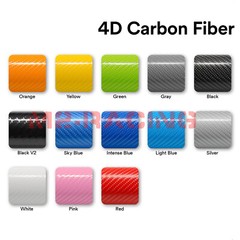 4D Carbon Fiber Black Semi Glossy Vinyl Wrap Decal Sheet Bubble Free Sheet Film