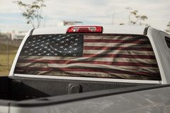 Truck Decal Back Window – American Flag – perforated vinyl TBW001