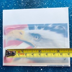 Vinyl Window Cling Decal Peal&Stick Eagle American Flag USA Auto Rectangle Shape