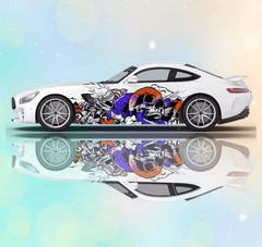 Skeleton Car Decal; Skull Car Decal; Cool Car Decals Both Sides; Car Livery