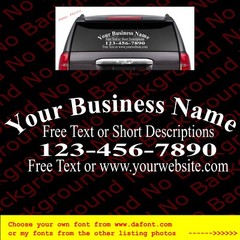 Custom Business Vinyl Decal Name Information Phone for Truck Back Window BS018