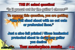 Guitar Skin Axe Wrap Hard Rock Metal Guitar God Red Black White Stripes V3