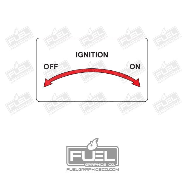 Custom Ignition On/Off Premium Vinyl Decal – 3.5″ wide x 2″ tall