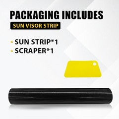 Universal Windshield Banner Black Vinyl Decal Sun Strip 60″x12″ EOA