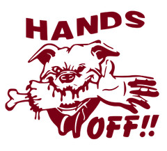 HANDS OFF! Dog will Eat Your Hand Toolbox Vinyl Decal UR Color Choice Sticker
