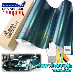 Premium Super Gloss Metallic Peacock Green Vinyl Car Wrap Sticker Decal Sheet
