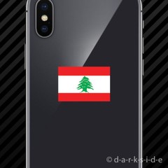 (2x) Lebanese Flag Cell Phone Sticker Mobile Lebanon Cedar Tree