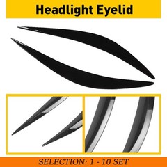 For Infiniti Q50 2014-2023 Eyebrows Eyelid Covers Headlight Black Gloss Set 2-20
