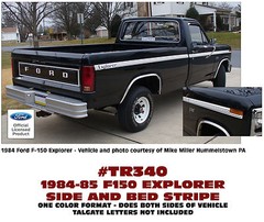 TR340 1984-1985 FORD F150 F250 EXPLORER – UPPER SIDE STRIPE – FORD LICENSED