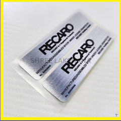 RECARO SEAT LABEL Aluminium Look DECAL REPLACEMENT High Quality JAPAN MATERIAL