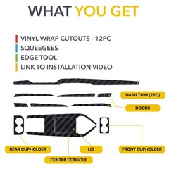 Interior Vinyl Wrap Kit | Plaid Style Black Carbon Fiber for Tesla Model S