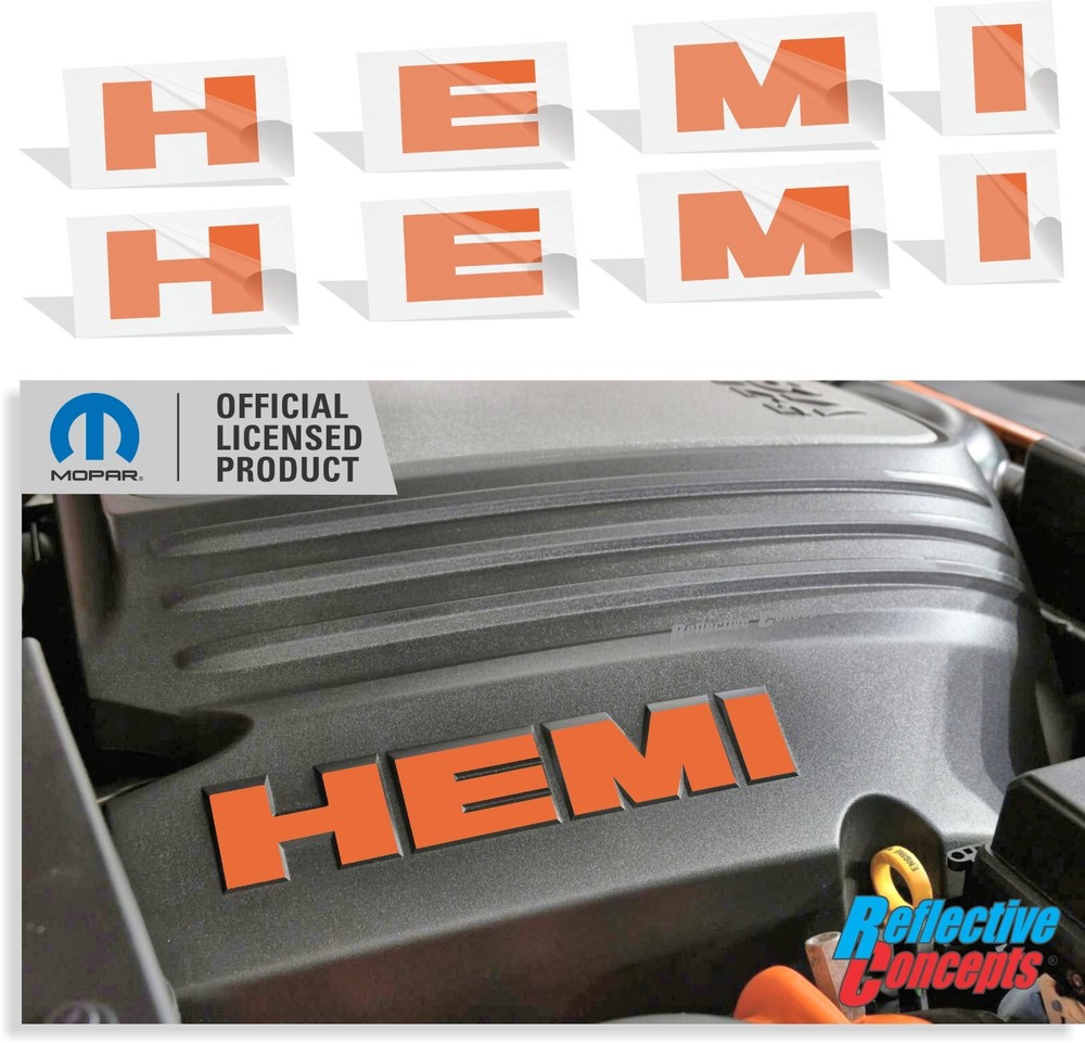 HEMI Engine Cover Decals (pair) for Charger and Challenger 5.7 Liter