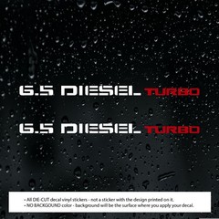 (2x) 6.5 Diesel Turbo decal vinyl stickers for Chevy Truck Tahoe Blazer Hood