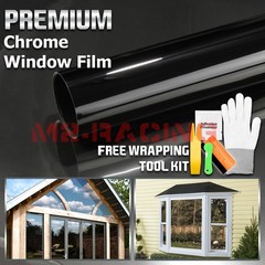 Dark Smoke Chrome Window Tint One Way Mirror Film UV Heat Reflective Home Office