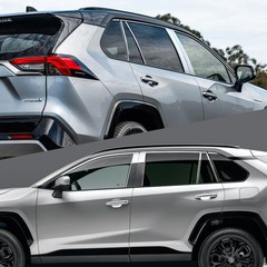 8PC Stainless Chrome Steel Pillar Trims Post Covers for PC 2019-2025 Toyota RAV4