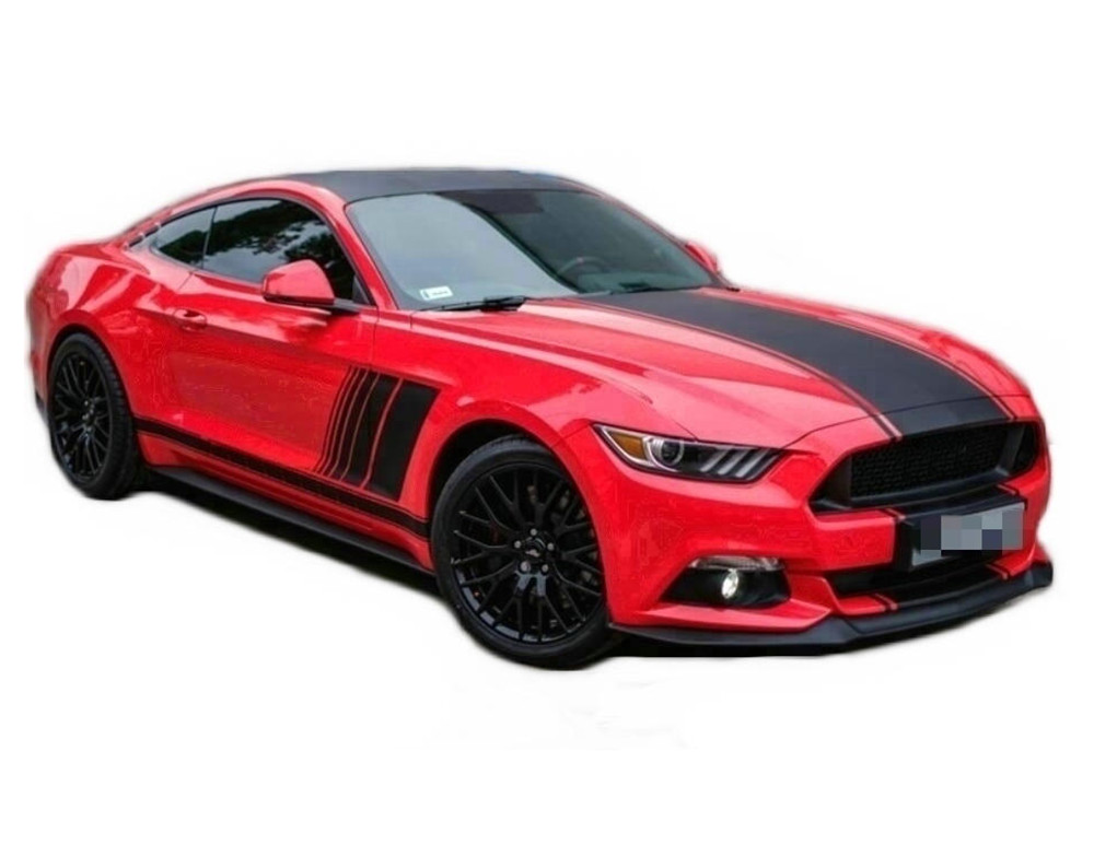 Racing Stripes Car Sticker For Ford Mustang GT Bonnet Roof Rear Side Skirt Decal