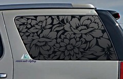 Fits 2007-2014 CADILLAC ESCALADE Quarter Window Floral Flowers Decal Sticker