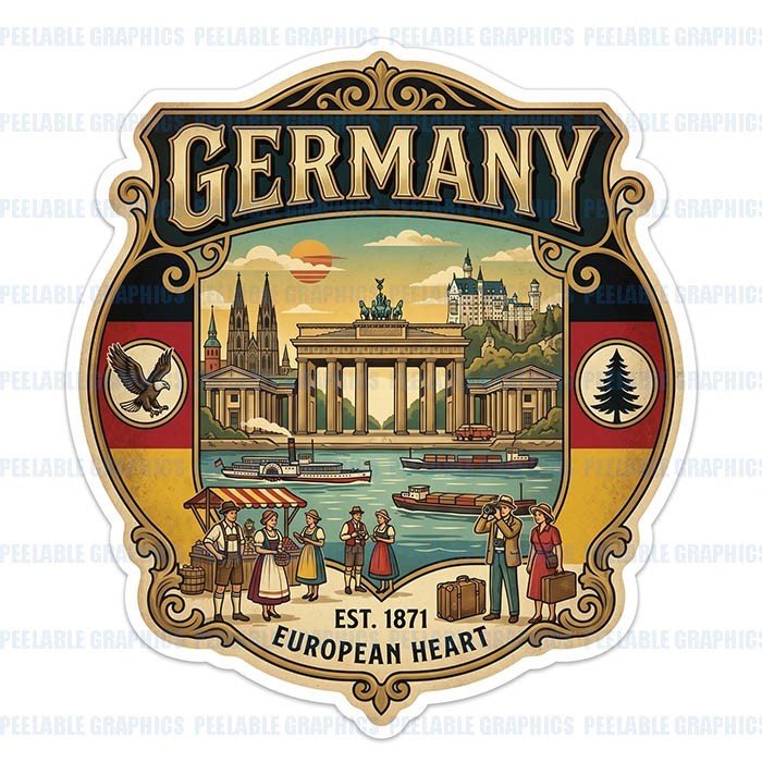 Germany German Flag Country Vinyl Decal Sticker Travel Souvenir A