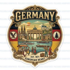 Germany German Flag Country Vinyl Decal Sticker Travel Souvenir A