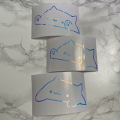 One Bongo Cat Meme Vinyl Decal Sticker – Laptop/Car/Window, Iridescent Opal