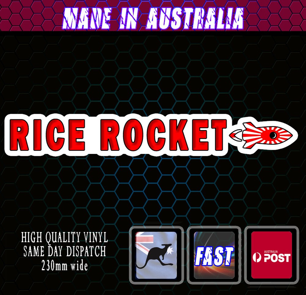Rice Rocket Sticker JDM Bumper Decal Funny Window Race Drift Fits Honda, Nissan