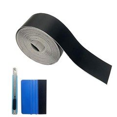 Chrome Delete Vinyl Wrap Matte Black Film Self Adhesive 1 Inch 30 FT Car Trim Wi