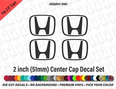 2 Inch Center Cap Rim Decals – 50mm Stickers for Honda Accord Civic Element CRV