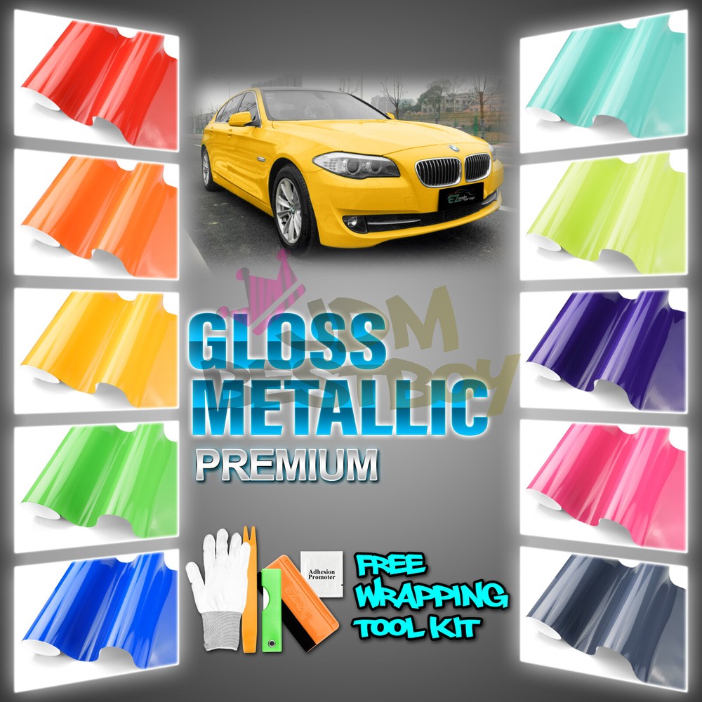High Gloss Glossy Car Vinyl Wrap Sticker Decal Sheet Film Adhesive Air Release