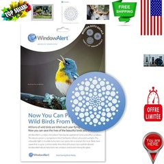 Floral Theme UV-Reflective Window Decal – Modern Dots Bird Safety Décor