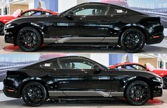 RD strips both sides Body Side Stripes Decals For Ford Mustang Rocker Panel Door