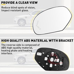 1/2Set FIT 2007-2014 GMC Chevy SILVERADO Left Side Glass Mirror Power Heated LED