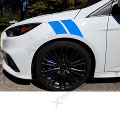 4x Sport Racing Blue Universal Car Hood Fender Stripes Hash Mark Graphics Decal