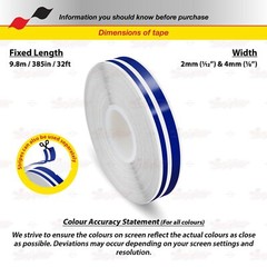 NAVY BLUE 1/2″ 12mm Twin Lines Roll PIN STRIPE Car Trim TAPE Decal Vinyl Sticker