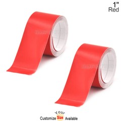 2x 1″ x 78″ DIY Red Racing Stripes Line Car Hood Vinyl Tape Sticker Body Decals