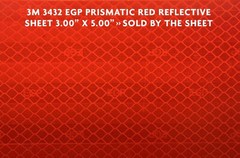 3M 3432 EGP PRISMATIC REFLECTIVE TAPE, RED, 3.00″ X 5.00″ SHEET, PER SHEET
