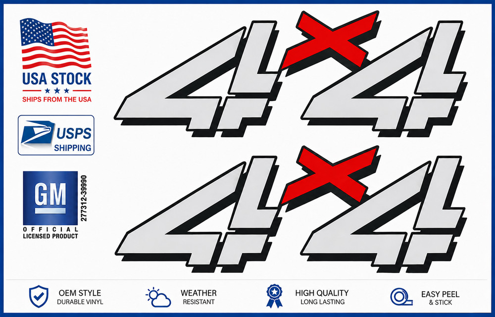 set of 2: 1999 — 2006 Chevy Silverado 4×4 decals – F – bed side 1500 2500 HD