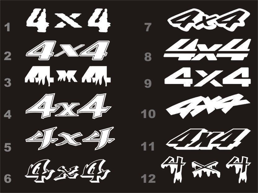4×4 decals fits Dodge Ram bedside 12 styles 15 colors