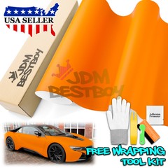 Premium Ultra Matte Flat Flame Orange Auto Vinyl Wrap Sticker Decal Sheet Film