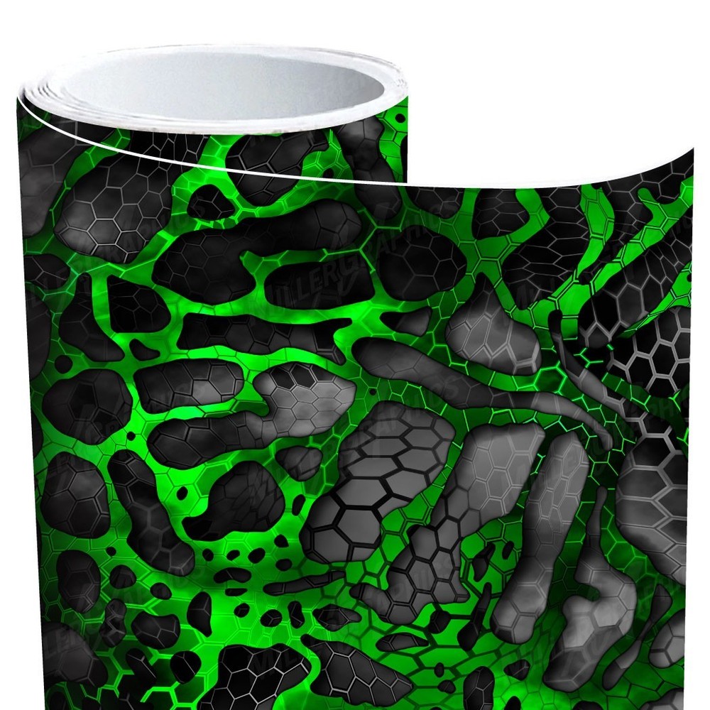 Camo Chameleon XD2 Black and Green Wrap Vinyl Roll Sheet 3M – Many Sizes