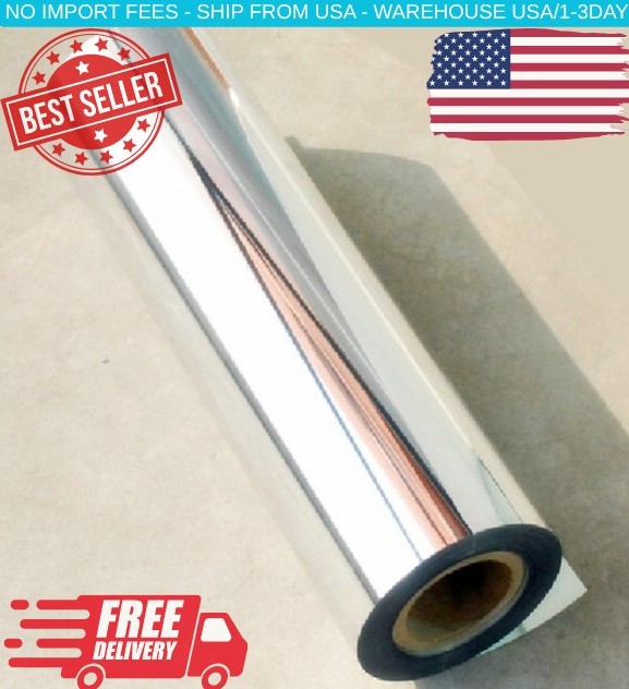 12”X78”Chrome Mirror Silver Vinyl Wrap Sticker Decal Film Sheet,Self-Adhesive