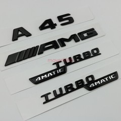Matte black A45 AMG TURBO 4 MATIC Trunk Emblem Badge Sticker for Mercedes Benz