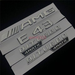 2018 E43 + AMG + BITURBO 4 MATIC Trunk Emblem Badge Sticker for Mercedes Benz