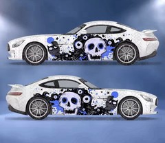 Skeleton Car Decal; Skull Car Decal; Cool Car Decals Both Sides; Car Livery