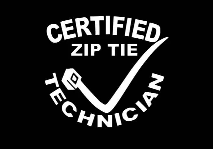 Certified Zip Tie Technician Sticker Decal Vinyl JDM Euro Truck car window funny