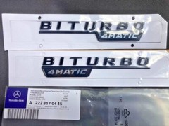 Mercedes Benz BITURBO 4MATIC Side Fender Badge Sticker C43 E43 GLC43 GLE43 AMG