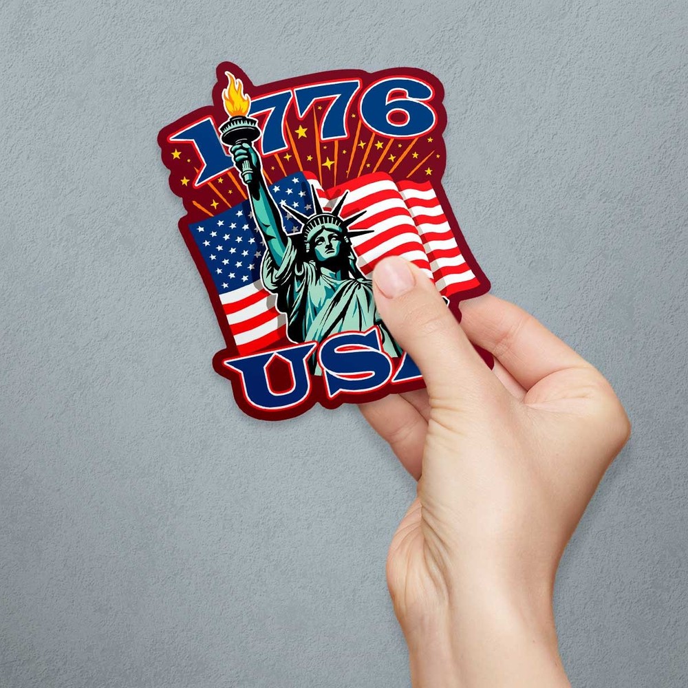 Vinyl Sticker, Liberty & Justice for All, Patriotic Die-Cut Decal