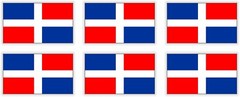 6pk Mini 1″ x 1.75″ Dominican Republic Flag Stickers Decals Flags