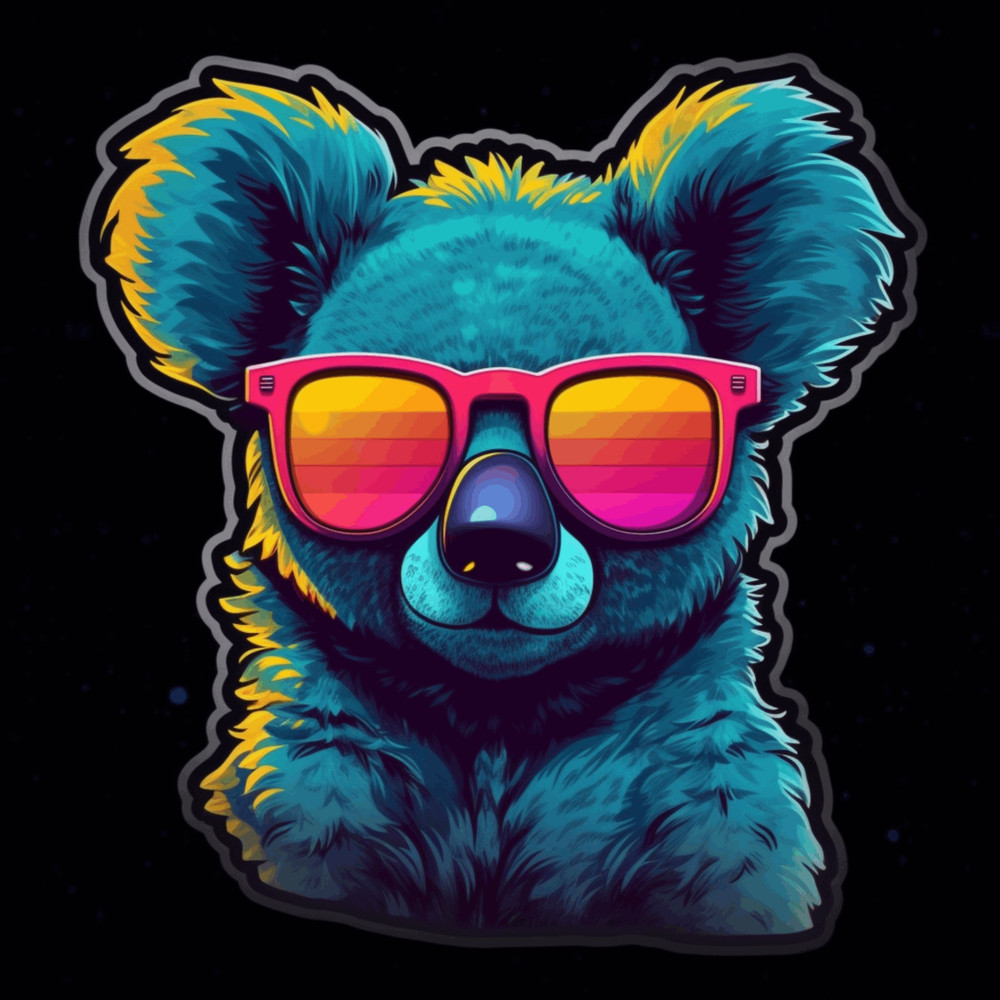 Colorful Koala Bear Sticker Cup Laptop Car Vehicle Window Bumper Vinyl Decal